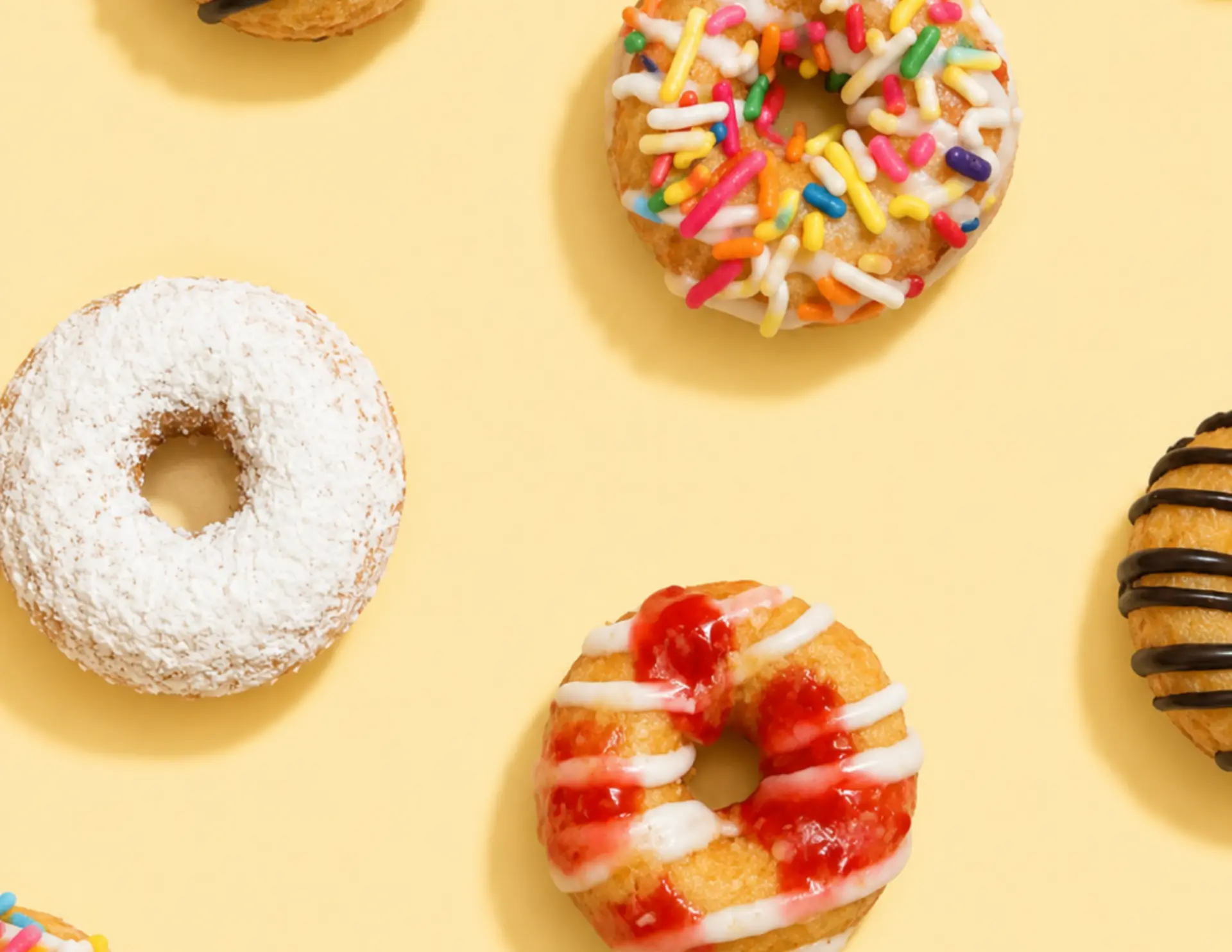Assorted mini donut flavors made live by The Hole Story in Oklahoma City