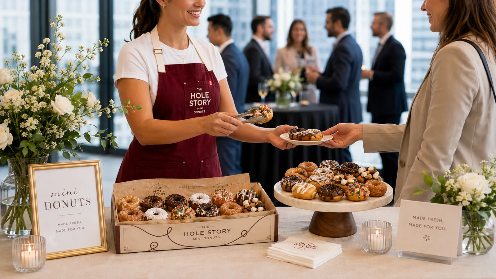 Mini donut catering served at a corporate event in Oklahoma City